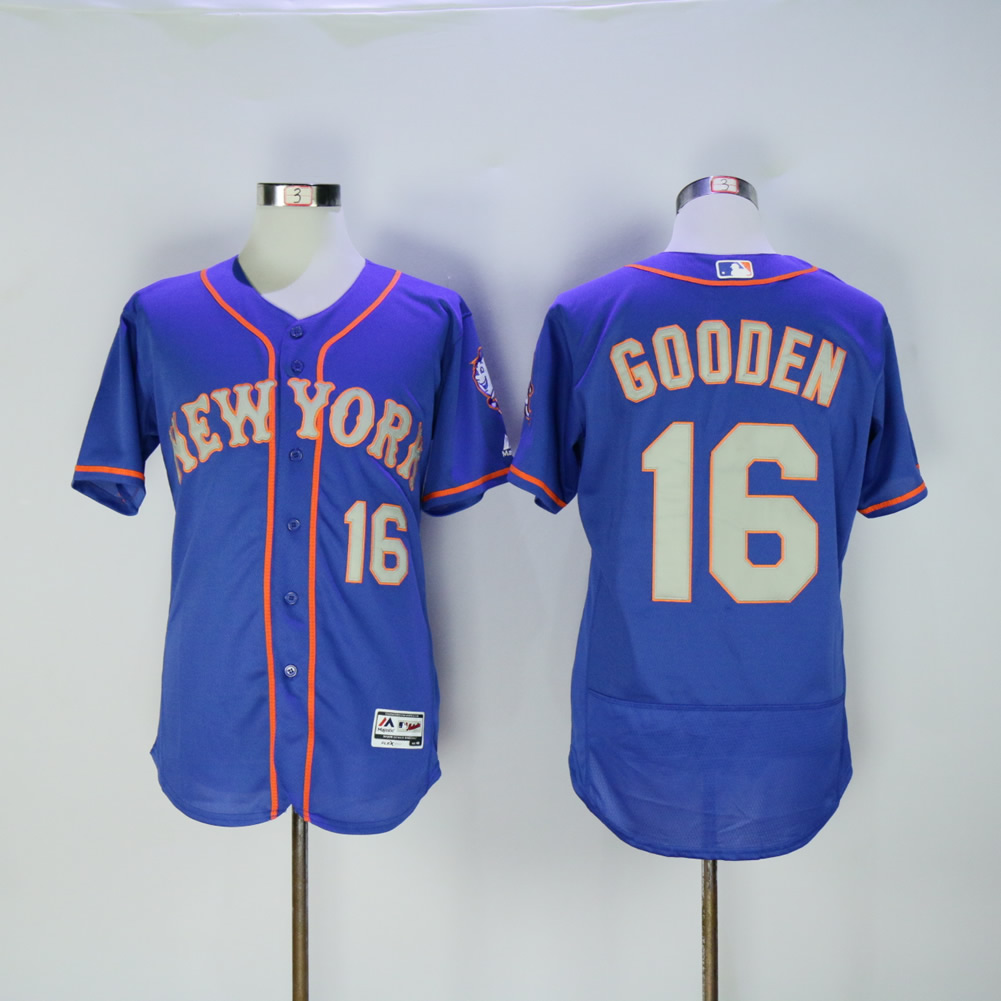 Men New York Mets #16 Gooden Blue Elite MLB Jerseys